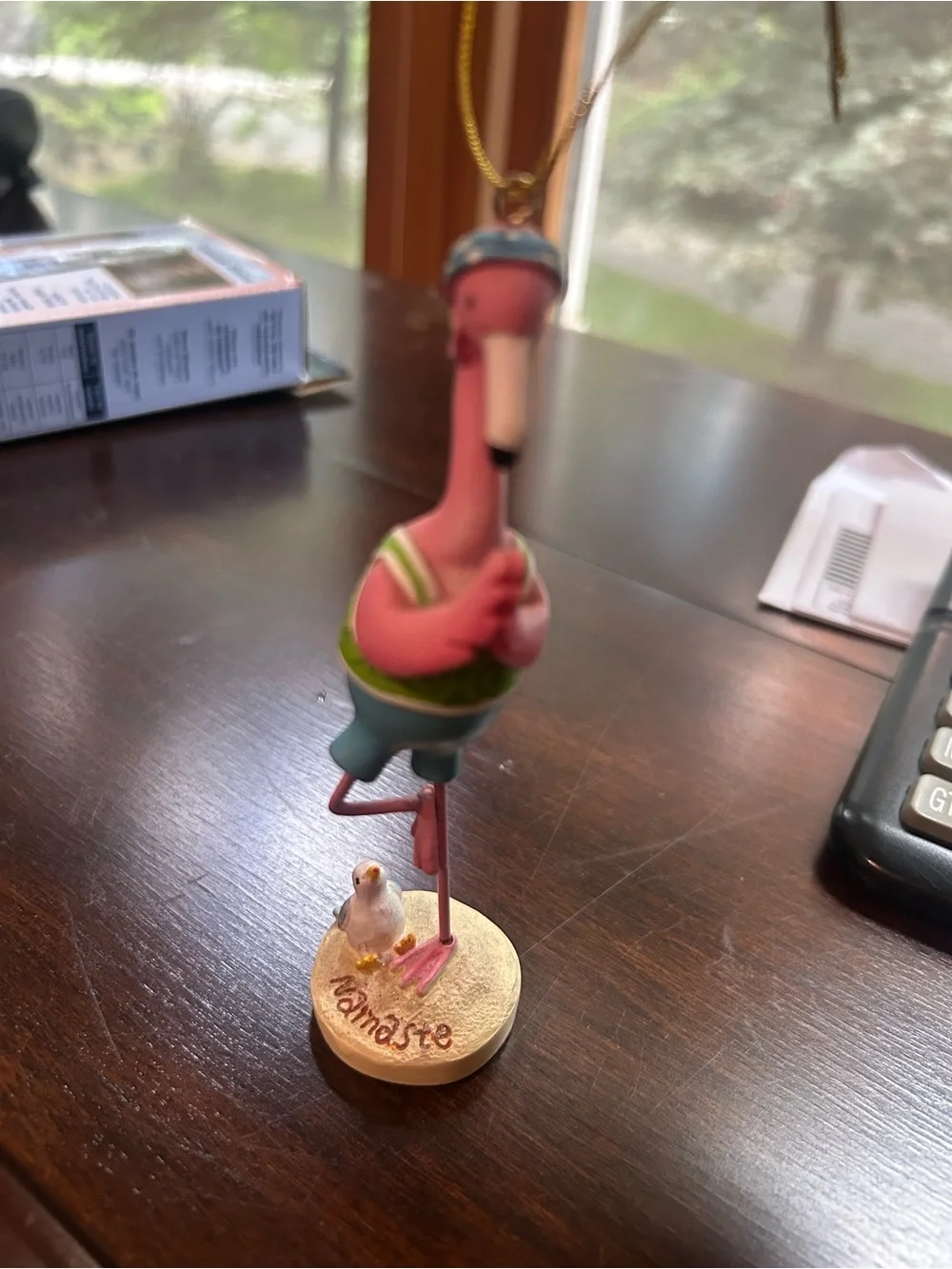 Pink Flamingo Yoga Bird Ornament - Unbranded